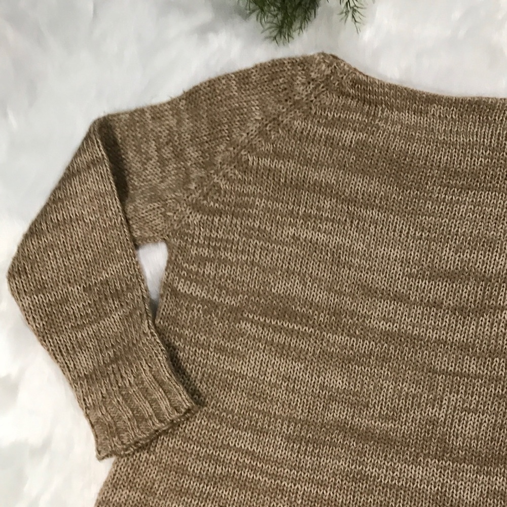 Zara}• brown boatneck knit sweater
